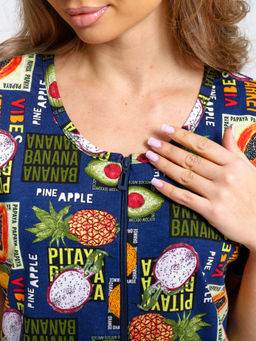 924 Халат "Тропики/синий"