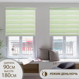 Штора рулонная День-Ночь, 90180 см, цвет зелёный