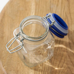 Банка стеклянная для хранения сыпучих продуктов «Прима», 100 мл, 7,5×5×8 см, с бугельным замком, цвет МИКС