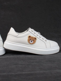 05-SD12-1D WHITE Кроссовки женские (натуральная кожа)