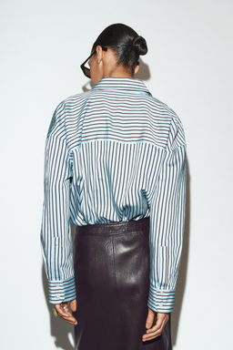OVERSIZE STRIPED POPLIN SHIRT - Zara фото 14