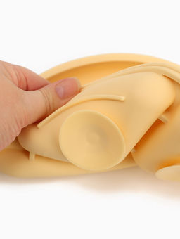 Тарелка детская секционная с ложкой и вилкой, 3 секции, молочный, Mum&Baby