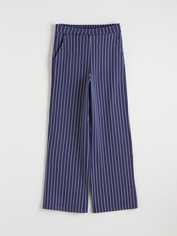 Dik Yaka ?izgili K?z ?ocuk Sweatshirt ve Pantolon