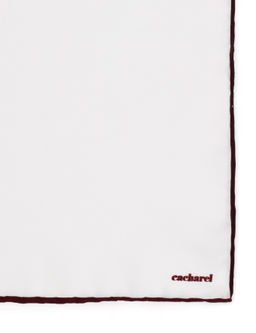 Бордово-красный базовый шелковый платок - Cacharel фото 5