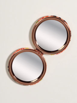 Зеркало складное «Париж», d=7.5 см, с увеличением х2, искусственная кожа, белое