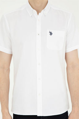 Мужская белая рубашка с коротким рукавом Неожиданная скидка в корзине - U.s. polo assn фото 6