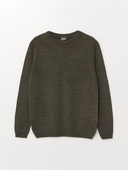 Bisiklet Yaka Basic Uzun Kollu K?z ?ocuk Triko Kazak