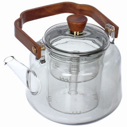 Чайник заварочный стеклянный 1000мл "Хай-Тек" с двойным ситом