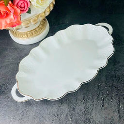 Блюдо 26,5см MARIA GOLD с ручками в под.уп.(х24)Фарфор арт.226-191