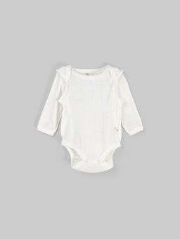 Боди с длинным рукавом "Молоко" из ажурного хлопка 0+