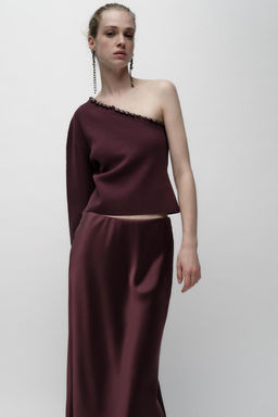 ASYMMETRIC BOBBLE KNIT SWEATER - Zara фото 2
