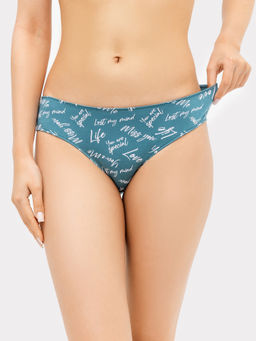 Цена за 2 штуки! Трусы женские классические в синем цвете с принтом текст текст на арктике 412429 - Mark formelle фото 3