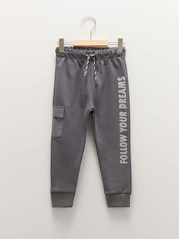 Beli Lastikli Bask?l? Erkek Bebek Jogger E?ofman Alt