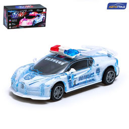 Машина инерционная Crazy race, полиция, русская озвучка, свет, цвет белый