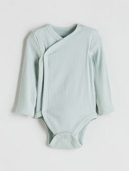 V Yaka Erkek Bebek ??t??tl? Bodysuit