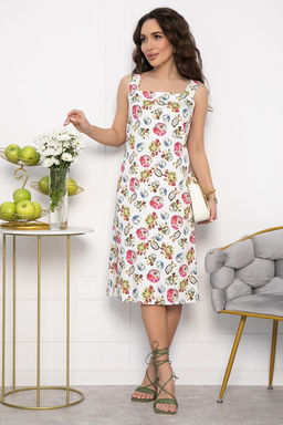 Платье Цветочные узоры (белое) П13504-30М