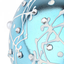 Елочная игрушка шар стеклянная д9,5см, зеркально-бирюзовый, ручная художественная роспись, подарочная упаковка (Россия) - Домашняя мода фото 4