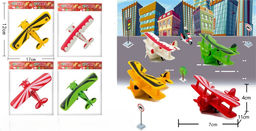 Цена за 2 шт. Инерц. "Fenming" 10,5*7,5см "Самолет биплан" (399-26) вращается винт, 4 цв. в ассорт., в пакете