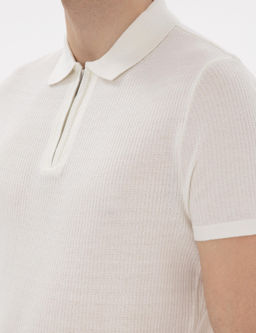 Ekru Slim Fit Fermuarl_ Polo Yaka Triko Kazak - Pierre cardin фото 7