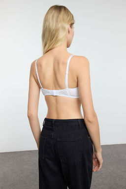 TRENDYOLMILLA Siyah-Beyaz 2li Paket Cizgili Dolgusuz Kapl? Straplez Orme Sutyen THMAW25SU00024 фото 7