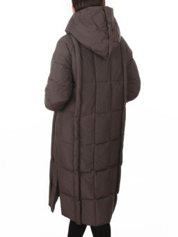 018 GRAY/GREEN Пальто зимнее женское (200 гр. холлофайбер)