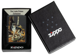 Зажигалка ZIPPO Линда Пикен Волк в осеннем лесу | Linda Picken 48970  фото 6