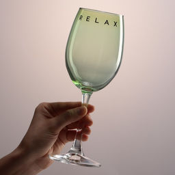 Бокал для вина с надписью Relax, 360 мл, зеленый