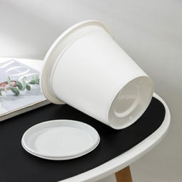 Цена за 2 шт. Горшок для цветов с поддоном «Альтернатива. Эконом», 2 л, пластиковый, белый