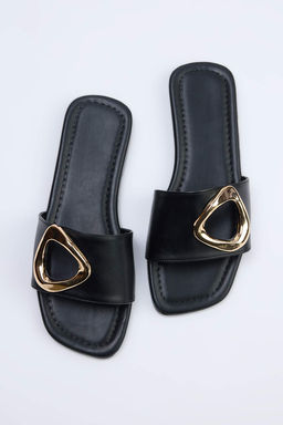 Siyah Gold Toka Detayl? Kad?n Terlik TAKSS26TE00021