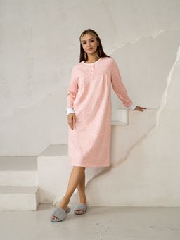 Сорочка жен.арт.602/1-3,розово-белая футер с начесом (хлопок 100%). - Binita фото 5