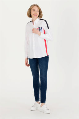 U. S. Polo Assn Женская белая рубашка с длинным рукавом - U.s. polo assn фото 10