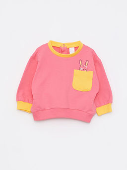 Bisiklet Yaka Uzun Kollu Bask?l? K?z Bebek Sweatshirt ve Pantolon 2li Tak?m - Waikiki фото 2