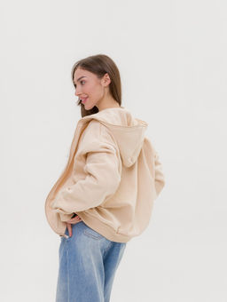 308 Зип толстовка оверсайз, беж - Knitka wear фото 7