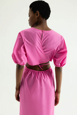 Ярко-розовое приталенное платье - Incity фото 4