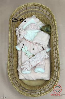 Комплект вязание на меху зимние (одеяло, комбинезоны, шапочки, бант, пинетки) - Bruno фото 17