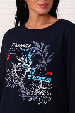 Костюм с брюками, футер с начесом, Flowers (876-1) - Плиона фото 14