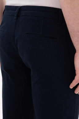 Erkek Lacivert Slim Fit Kanvas Pantolon