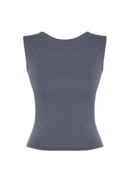 Trendyolmilla Siyah S?rt Dekolteli Fitted Regular Boy Pamuklu Esnek Orme Bluz TWOSS24BZ00031 фото 7