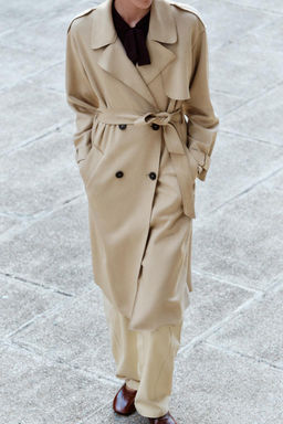 LONG TRENCH COAT WITH BELT - Zara фото 5