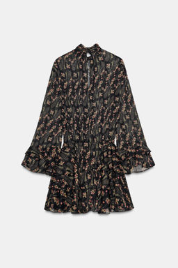 FLORAL PRINT COTTON GAUZE DRESS - Zara фото 7