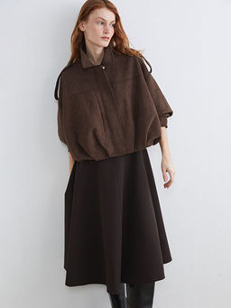 G?mlek Yaka Oversize Kad?n S?et G?r?n?ml? Ceket