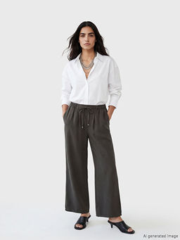 Beli Lastikli Wideleg Kad?n Jean Pantolon