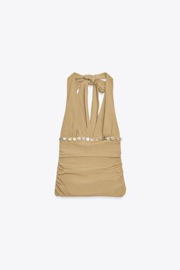 BEADED HALTER TOP - Zara фото 2