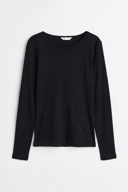 Camiseta en punto de canale - H&m фото 5