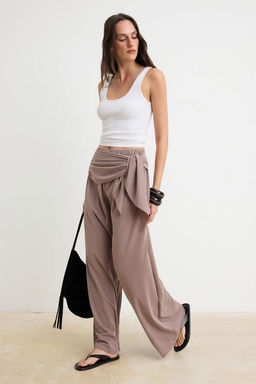 Vizon Premium Lyocell Icerikli Wide Leg Kusakl? Normal Bel Uzun Orme Pantolon TWOSS26PL00165 - Trendyolmilla фото 2