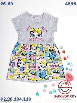 Летнее платье для девочки с рисунком