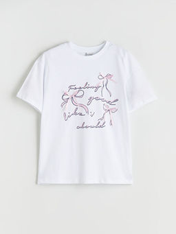 Bisiklet Yaka Fiyonk Detayl? K?z ?ocuk Ti??rt