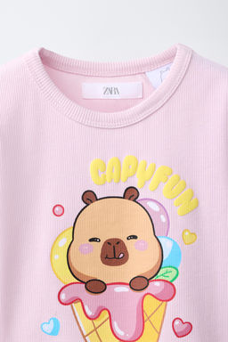 CAMISETA RIB CAPIBARA CAPYFUN  / Rosa - Zara фото 5