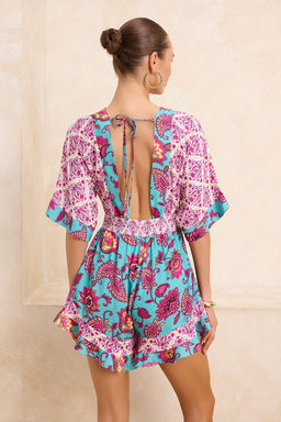 Cicek Desenli Dokuma Cut outl? Plaj Mini Tulum TBESS23EL00017