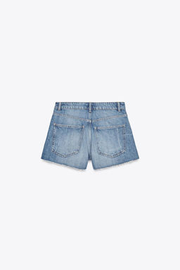 TRF LOW-RISE CROPPED BAGGY DENIM SHORTS - Zara фото 6